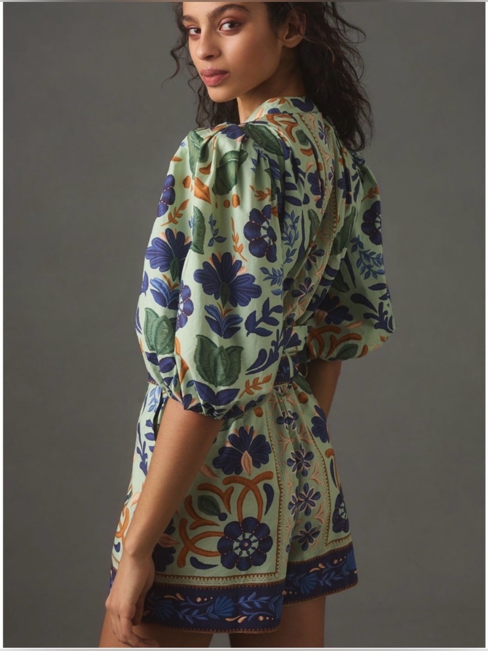 New FARM Rio Ocean Tapestry Romper. Size XS - Picture 2 of 14